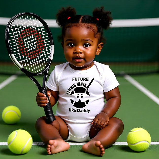 🎾 framtida tennis ninja! [som pappa] t shirt (🎾 Future Tennis ninja! [like Daddy] Baby Bodysuit)