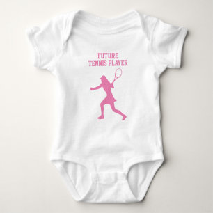 Framtida tennis-spelare söt baby-bodykostym för fl t shirt