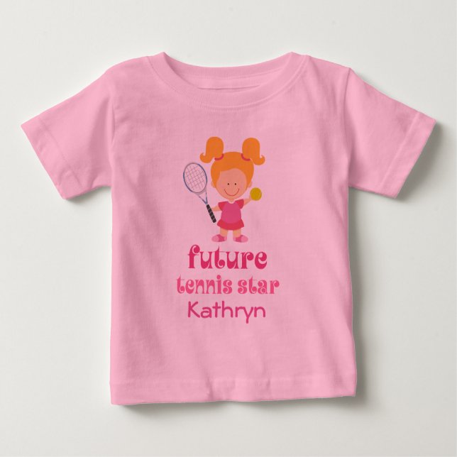 Framtida Tennis Star Girls Personlig T-shirt (Framsida)