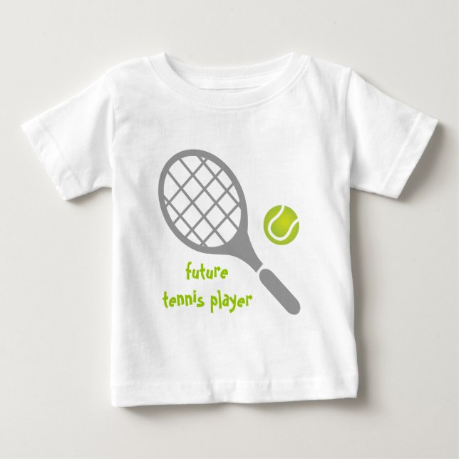Framtida tennisspelare, tennisracket och boll tröja (Framsida)