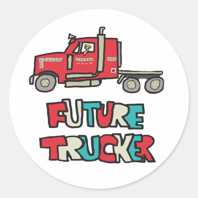 Framtida Trucker Runt Klistermärke (Framsida)