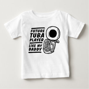 Framtida Tuba Player som pappa Tee