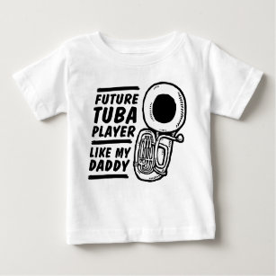 Framtida Tuba Player som pappa Tee