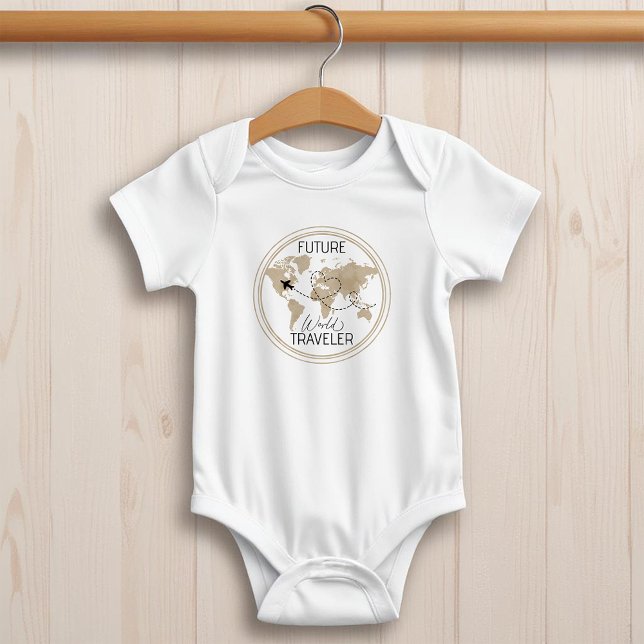 Framtida världsresande Baby-bokostymer T Shirt (Future World Traveler Baby Bodysuit)