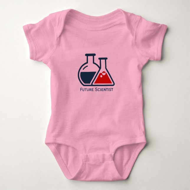Framtida vetenskapsmän i Beakers design Baby Cloth T Shirt (Framsida)