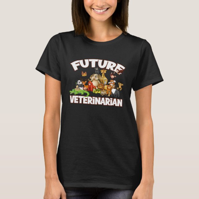 Framtida veterinär, Cute Zoo Animal T Shirt (Framsida)