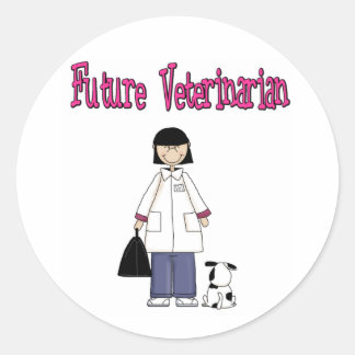 Framtida veterinär (flicka) runt klistermärke
