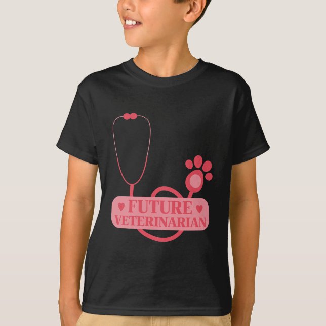Framtida veterinär flicka veterinär Student Kid T Shirt (Framsida)