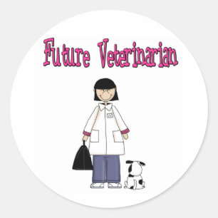 Framtida veterinär (flickan) runt klistermärke