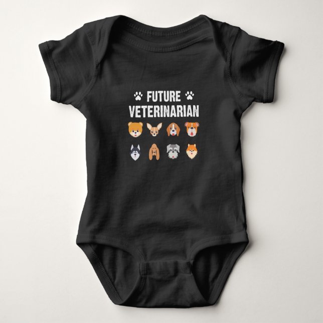 Framtida veterinär Hund Vet Tech Kid Animal Lover T Shirt (Framsida)
