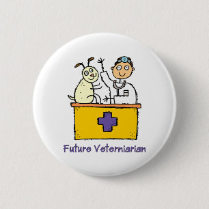 Framtida veterinär - pojke knapp