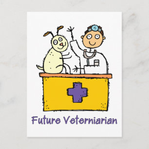 Framtida veterinär - pojke vykort