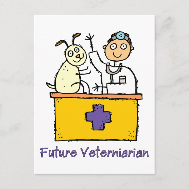 Framtida veterinär - pojke vykort (Framsida)