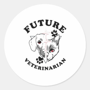 Framtida veterinär runt klistermärke