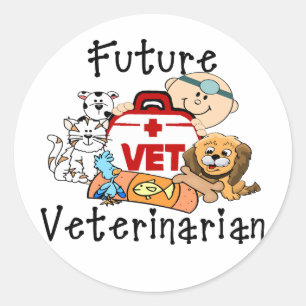Framtida veterinär runt klistermärke