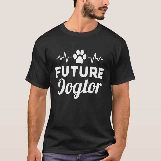 Framtida veterinärveterinär Student Vet Study Funn T Shirt (Framsida)