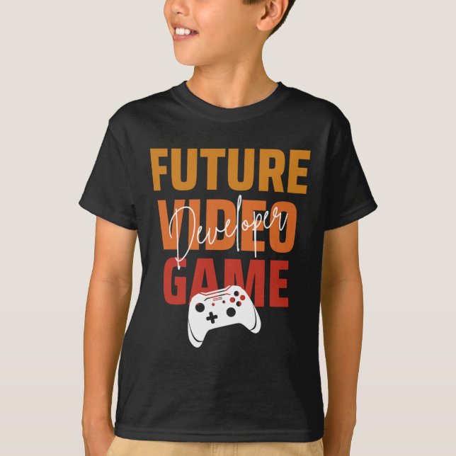 Framtida videospelsutvecklare - Lönnspelsdesigner T Shirt (Framsida)