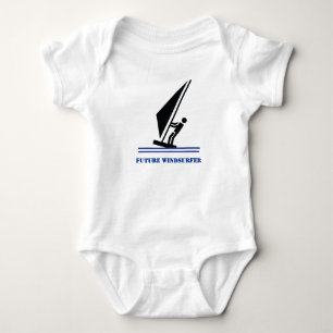 Framtida vindsurfer, svart, blå vindsurfing-anpass t shirt