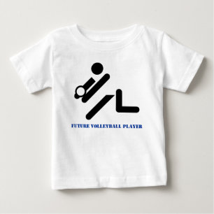 Framtida volleyball-spelare svart, blå anpassnings t-shirt