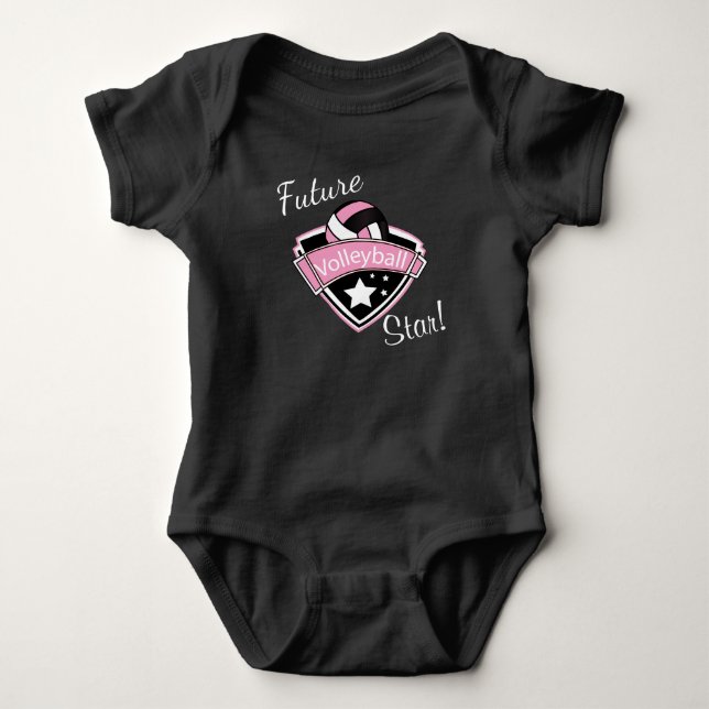 Framtida Volleyball Star - Rosa, vit och svart T Shirt (Framsida)