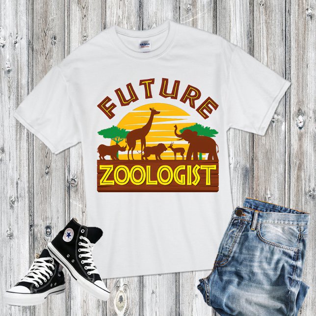 Framtida Zoolog Zoo Animals Wildlife Biolog T Shirt (Skapare uppladdad)