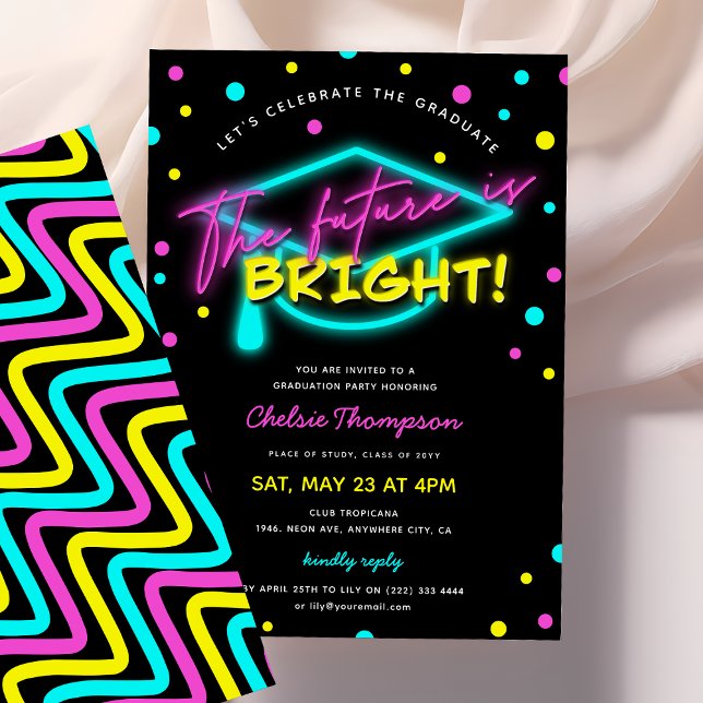 Framtiden är Bright Neon-Studentfesten Inbjudningar (Skapare uppladdad)