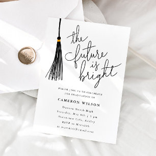 Framtiden är Bright Tassel Studentfest Photo Inbjudningar
