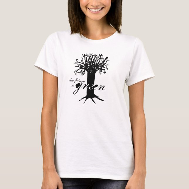 Framtiden är den gröna T-tröja-/jorddagT-tröja Tee Shirt (Framsida)