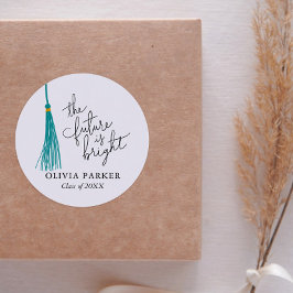 Framtiden är en Grönt-tassel i Studenten som citer Runt Klistermärke