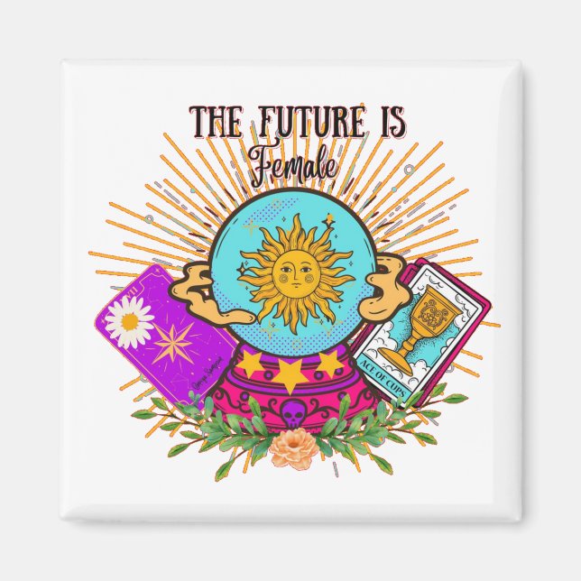 Framtiden är Female Crystal Boll Magnet (Framsidan)