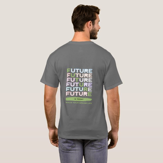 Framtiden Är Idag Basic Svart T-Shirt (Hel baksida)