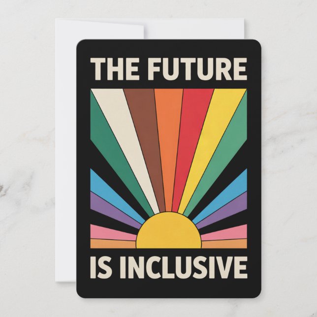 Framtiden är inkluderande HBT-Pridet Ally Rainbow Inbjudningar (Framsida)