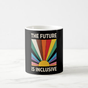 Framtiden Är Inkluderande HBTQ Pride Allierad Regn Kaffemugg