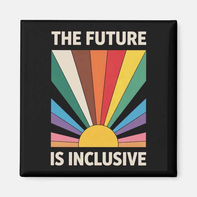 Framtiden Är Inkluderande HBTQ Pride Allierad Regn Magnet (Framsidan)