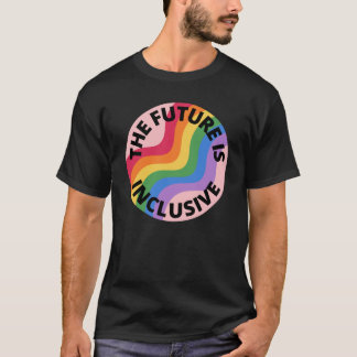 Framtiden Är Inkluderande Pride Regnbåge Rosa flic T Shirt