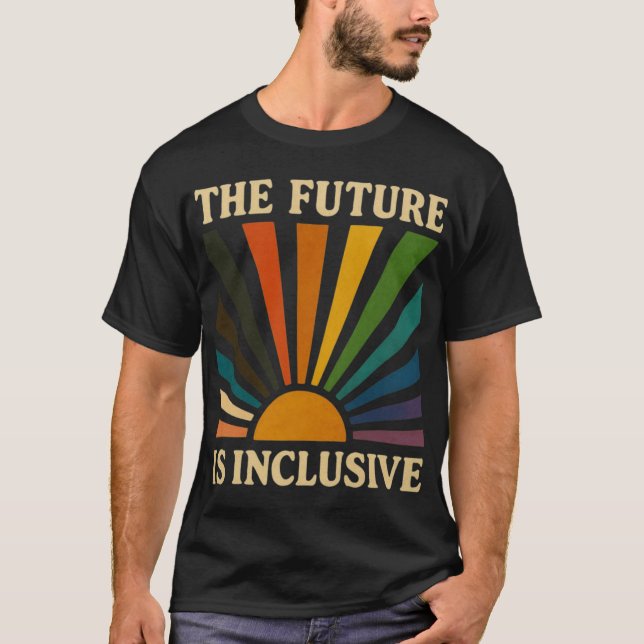 Framtiden är inkluderande retro t shirt (Framsida)