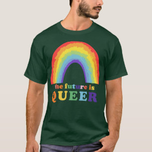 Framtiden är kö vid Gay pride Gay T Lesbisk P Shirt