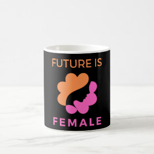 Framtiden är kvinnlig feminist kaffemugg