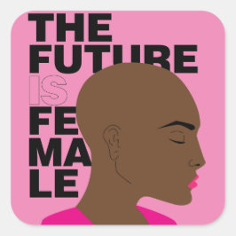 Framtiden är kvinnlig fyrkantigt klistermärke