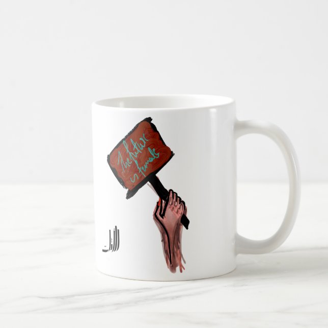 Framtiden är kvinnlig kaffemugg (Höger)