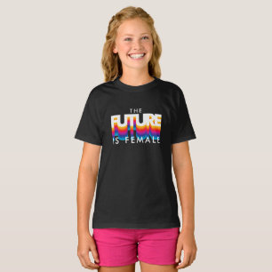 Framtiden är kvinnlig   Retro 80s Lettering T Shirt