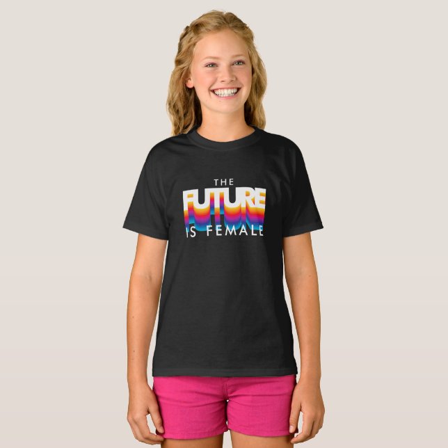 Framtiden är kvinnlig | Retro 80s Lettering T Shirt (Hel framsida)