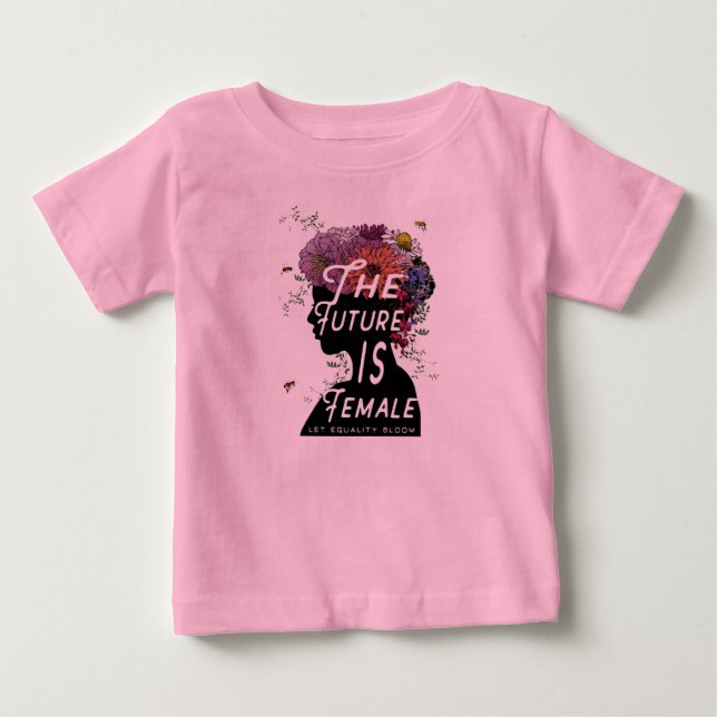 Framtiden är kvinnlig - Småbarn Ull Hoodie T Shirt (Framsida)