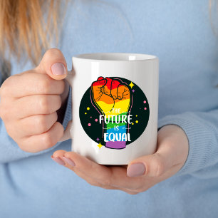 Framtiden är lika högt uppkommen kaffemugg
