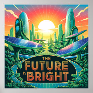 Framtiden är ljus - Solarpunk Poster