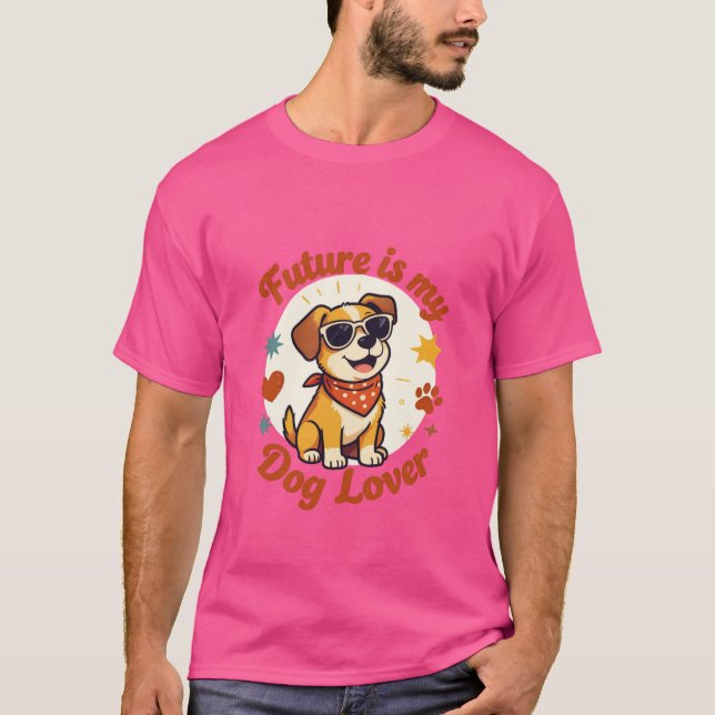 Framtiden är min hundälskare design t shirt (Framsida)