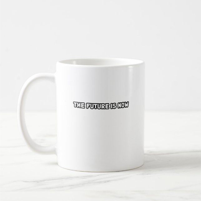Framtiden är nu innovationsbekännelse för ögonblic kaffemugg (Vänster)