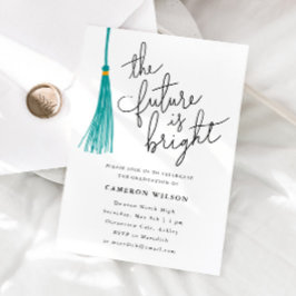 Framtiden är Studentfesten för Bright Grönt Tassel Inbjudningar