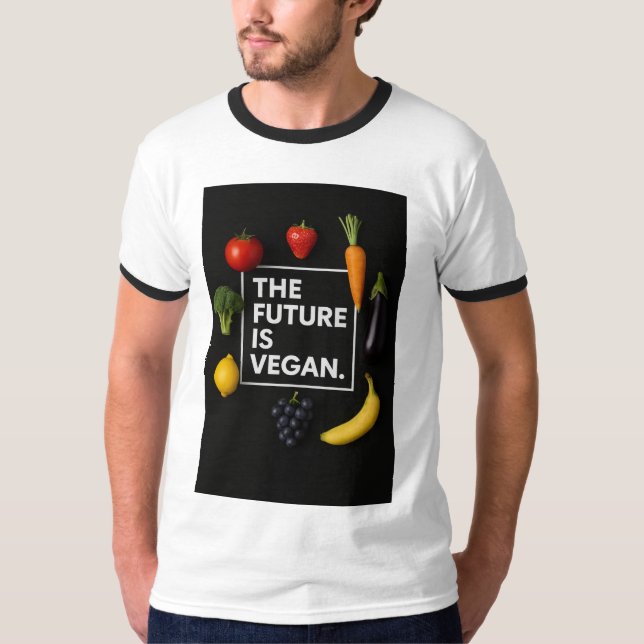 Framtiden är Vegan T-Shirt - animaliska Höger Te (Framsida)