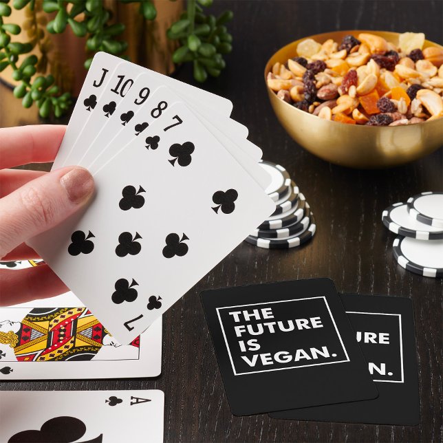 Framtiden Är Vegan Typografisk Svart Och Vit Casinokort (Skapare uppladdad)